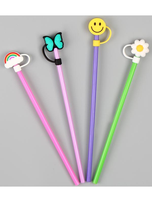 Трубочки для коктейля «Лето», набор 4 шт, цвет МИКС