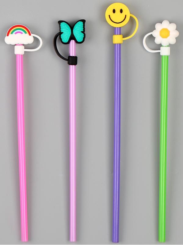 Трубочки для коктейля «Лето», набор 4 шт, цвет МИКС