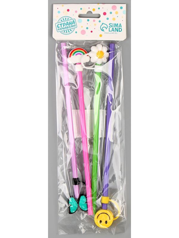 Трубочки для коктейля «Лето», набор 4 шт, цвет МИКС