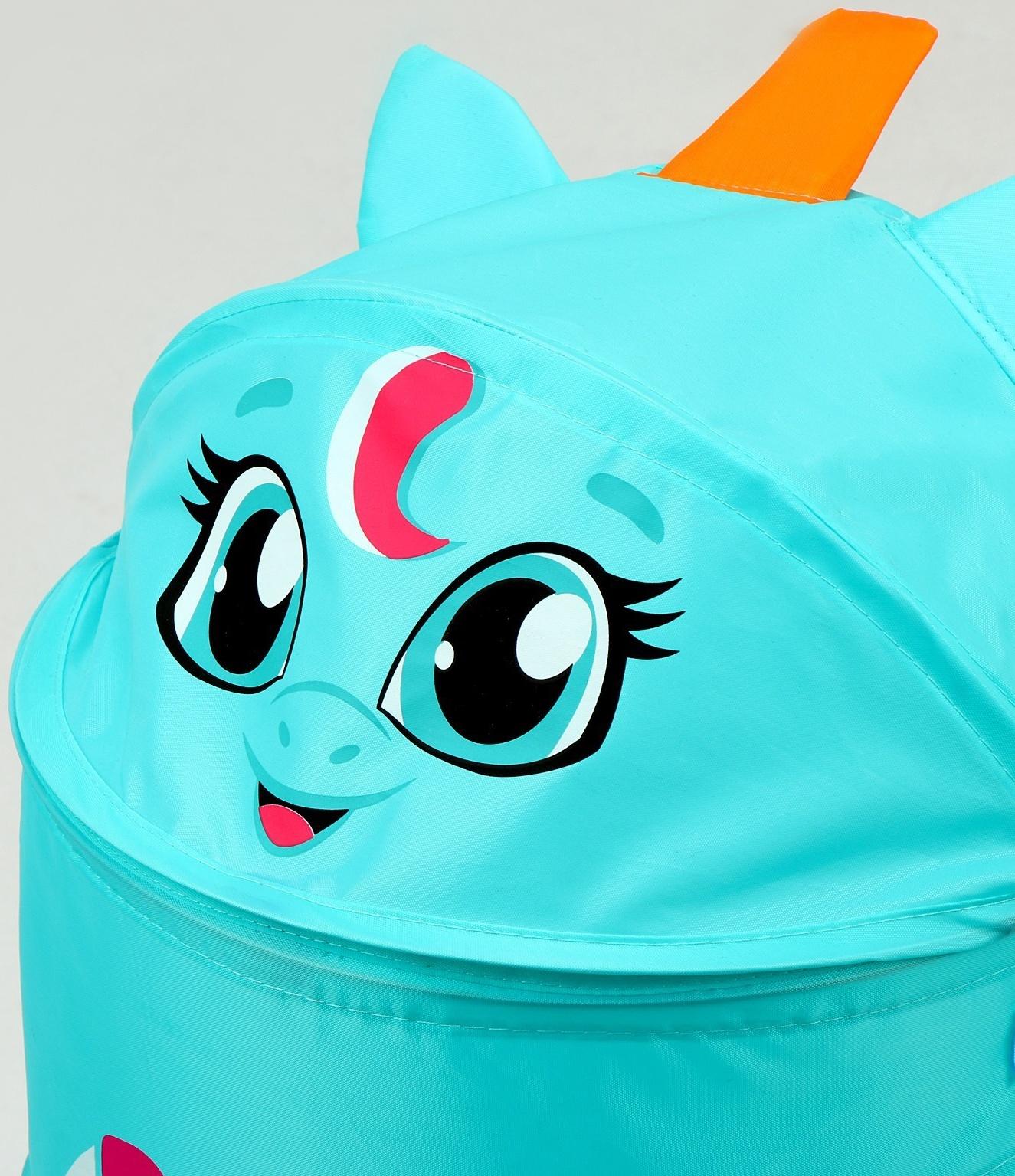 Корзина для игрушек «Единорог» с ручками и крышкой, 55 х 33 х 33 см