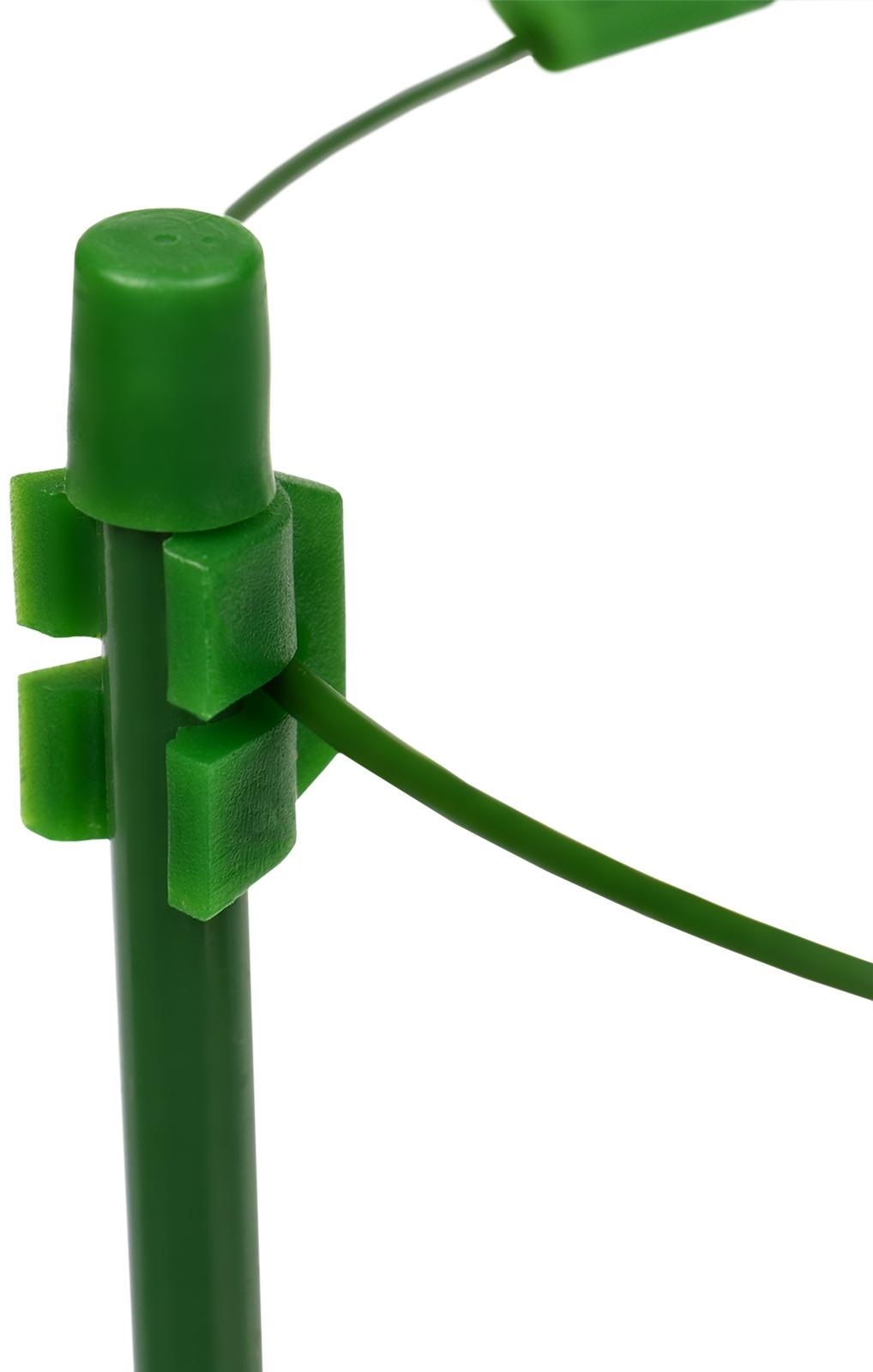 Кустодержатель, d = 32–30–28–26–24 см, h = 150 см, 5 колец, металл, зелёный, Greengo