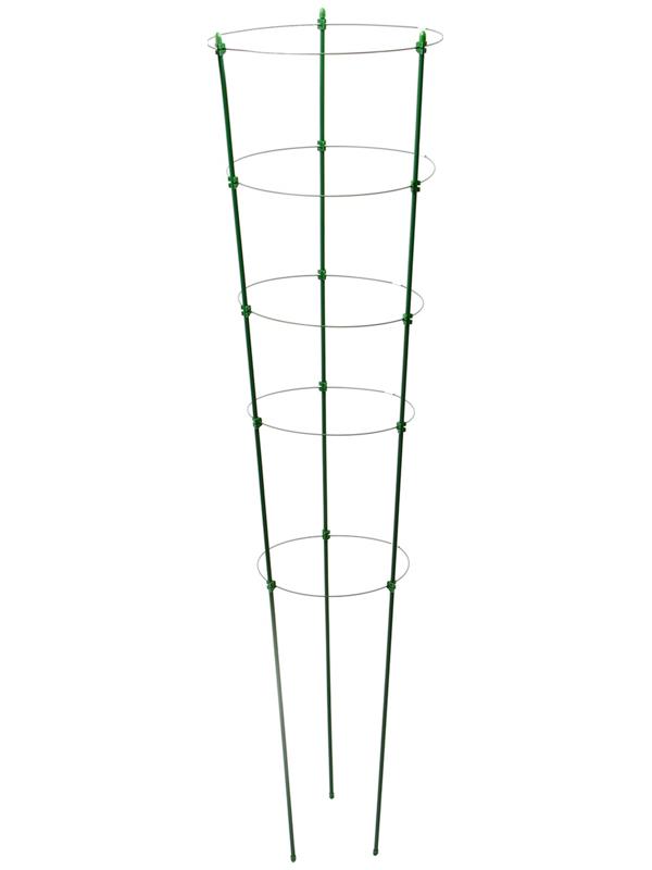 Кустодержатель, d = 32–30–28–26–24 см, h = 150 см, 5 колец, металл, зелёный, Greengo