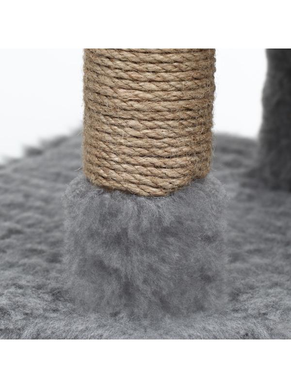 Домик-когтеточка 2-х ур. квадратный с 2-мя квадратными полками, 53 х 35 х 65 см, серый