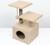 Домик-когтеточка 2-х ур. квадратный с 2-мя квадратными полками, 53 х 35 х 65 см, бежевый