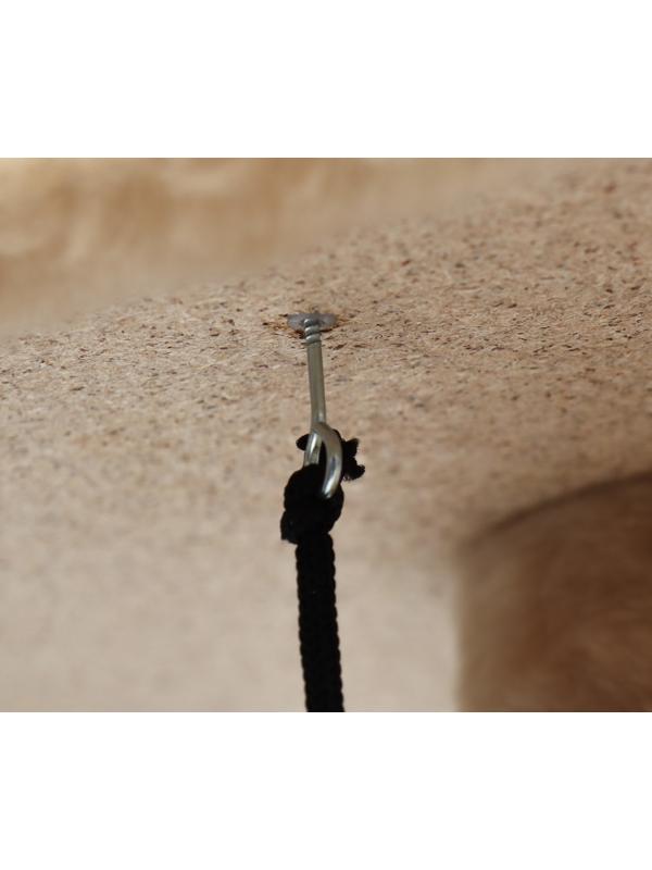 Домик-когтеточка 2-х ур. квадратный с 2-мя квадратными полками, 53 х 35 х 65 см, бежевый