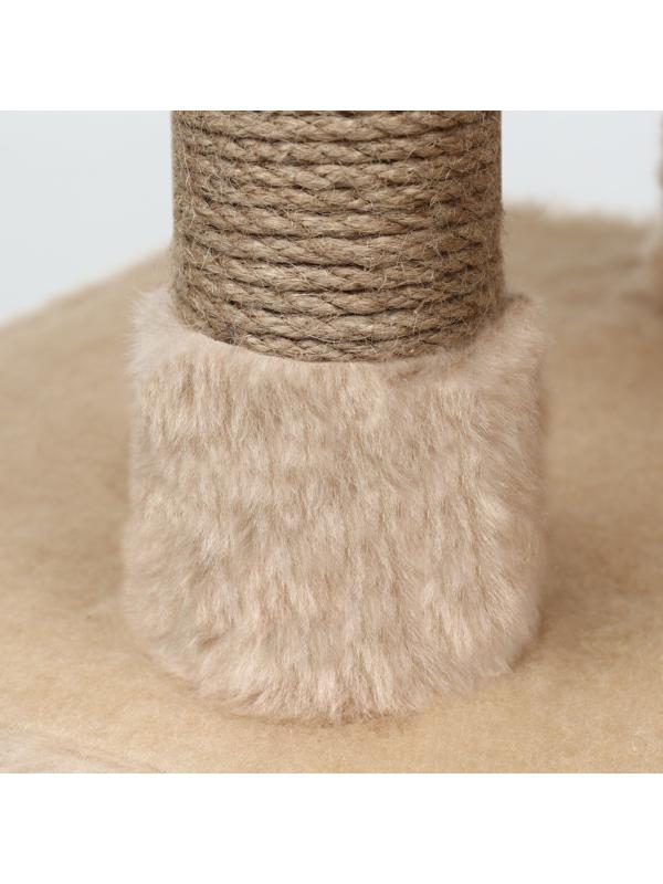 Домик-когтеточка 2-х ур. квадратный с 2-мя квадратными полками, 53 х 35 х 65 см, бежевый