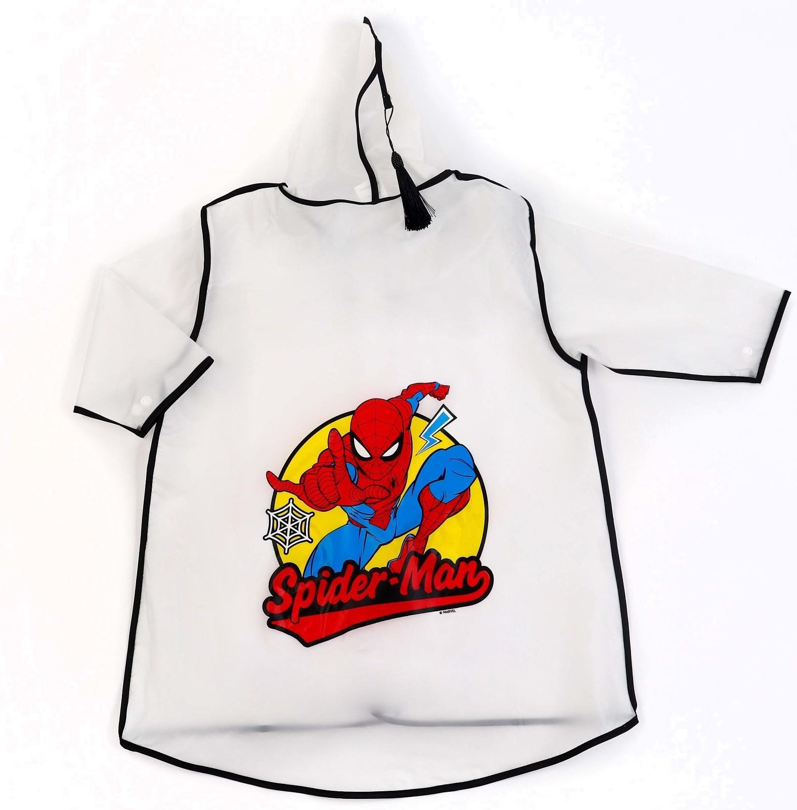 Дождевик детский, размер L, 110-120 см , Человек-паук