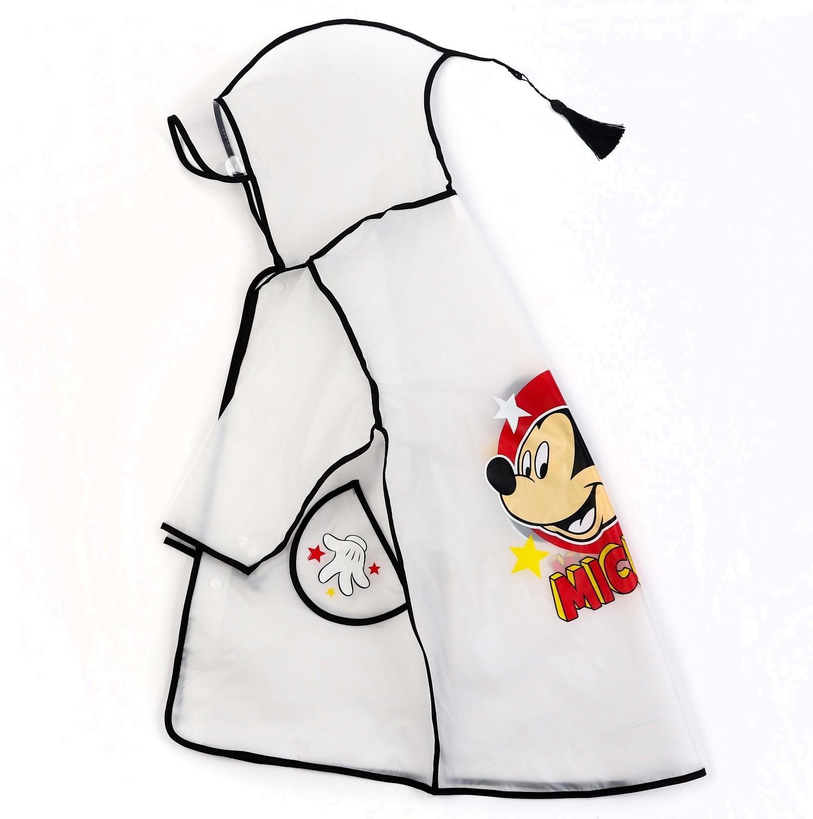 Дождевик детский, размер M, 100-110 см, Микки Маус