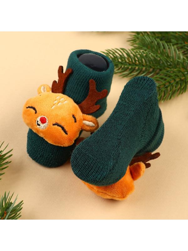 Подарочный набор: браслетики - погремушки и носочки - погремушки на ножки «Оленята»