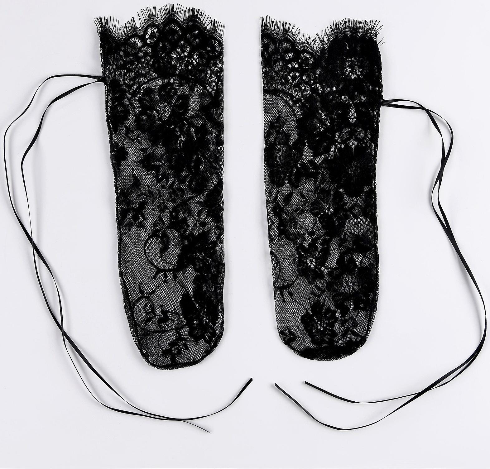 Карнавальный аксессуар- носки, цвет черный, кружево