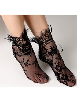 Карнавальный аксессуар- носки, цвет черный, кружево