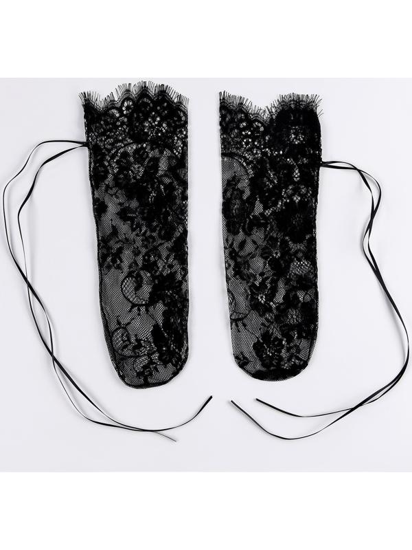 Карнавальный аксессуар- носки, цвет черный, кружево