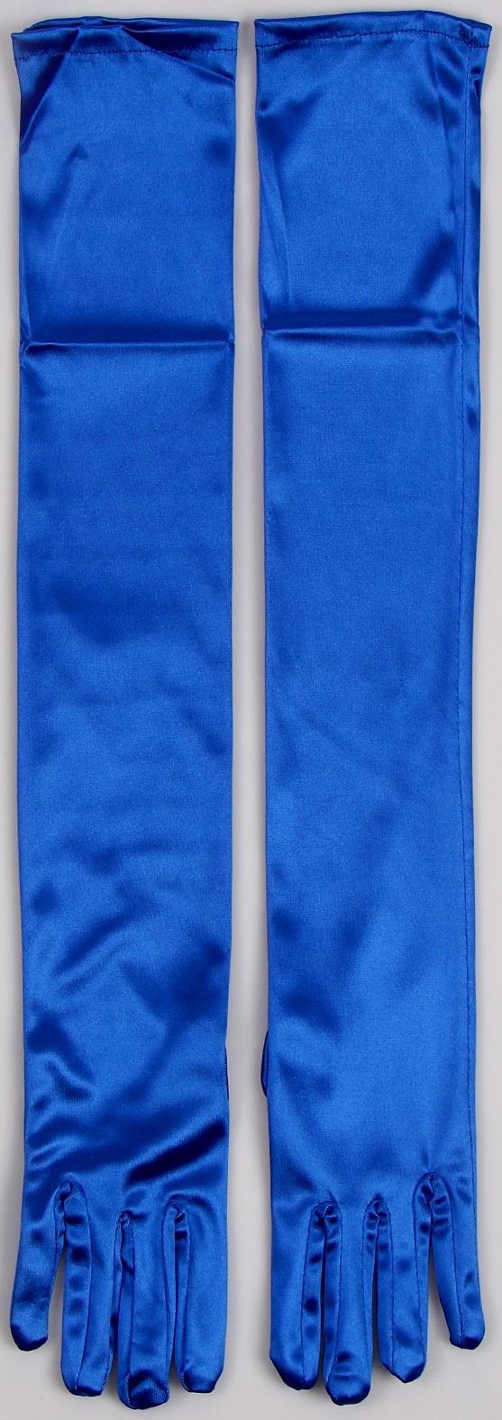 Карнавальный аксессуар - перчатки 55см, цвет синий