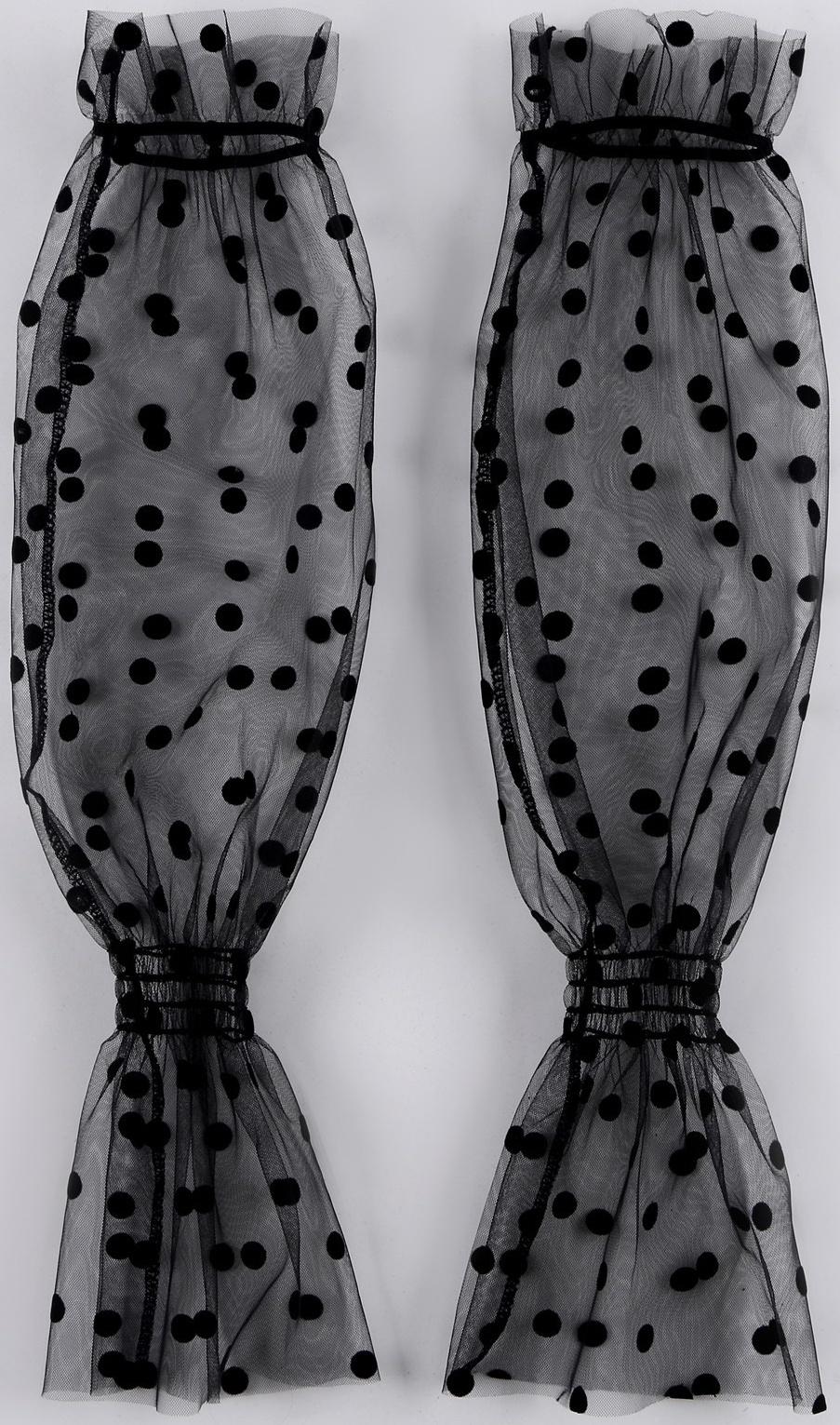 Карнавальный аксессуар перчатки - нарукавники, цвет черный в горох