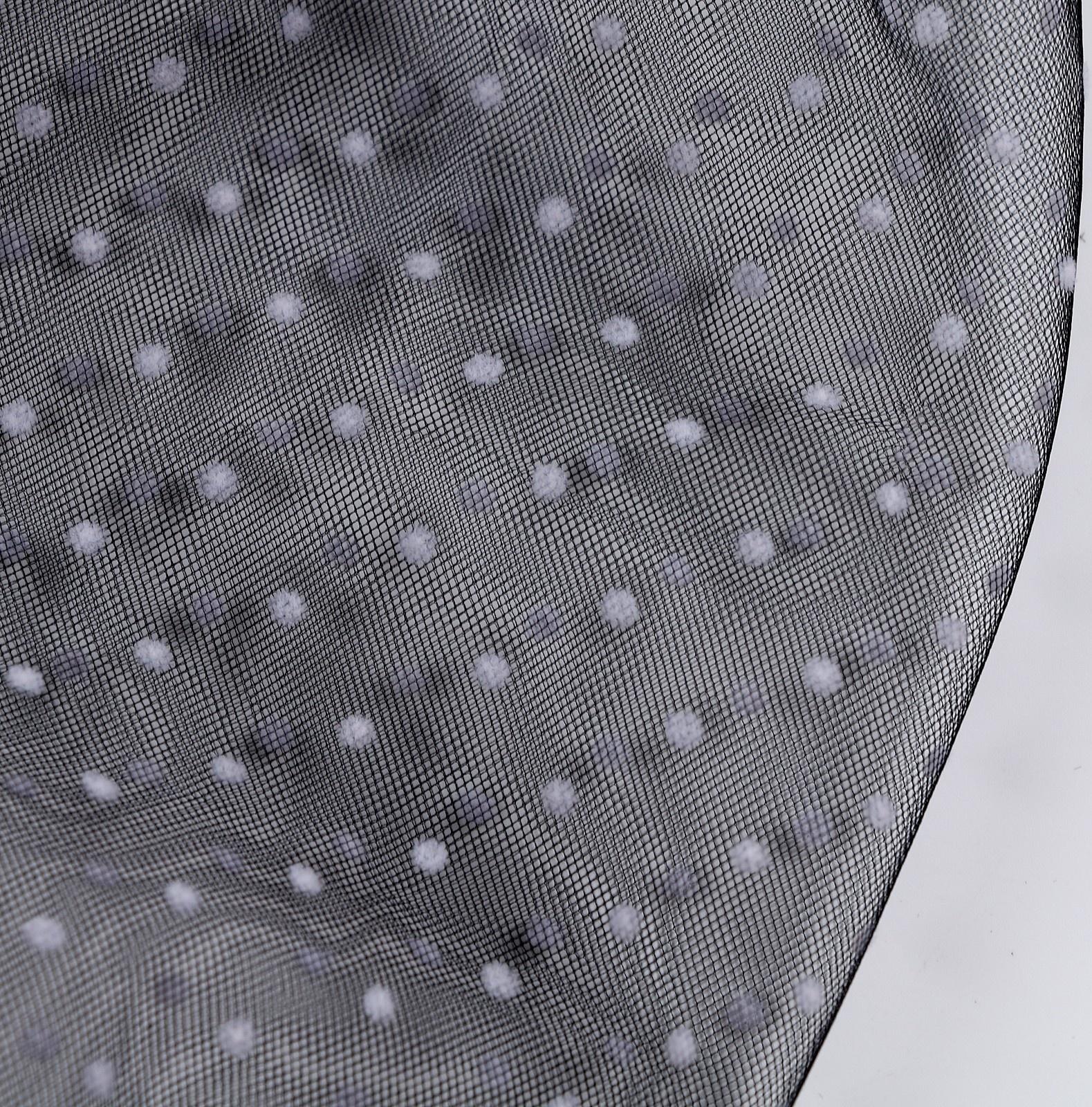 Карнавальный аксессуар перчатки - нарукавники, цвет черный в белый горох