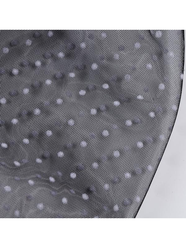 Карнавальный аксессуар перчатки - нарукавники, цвет черный в белый горох