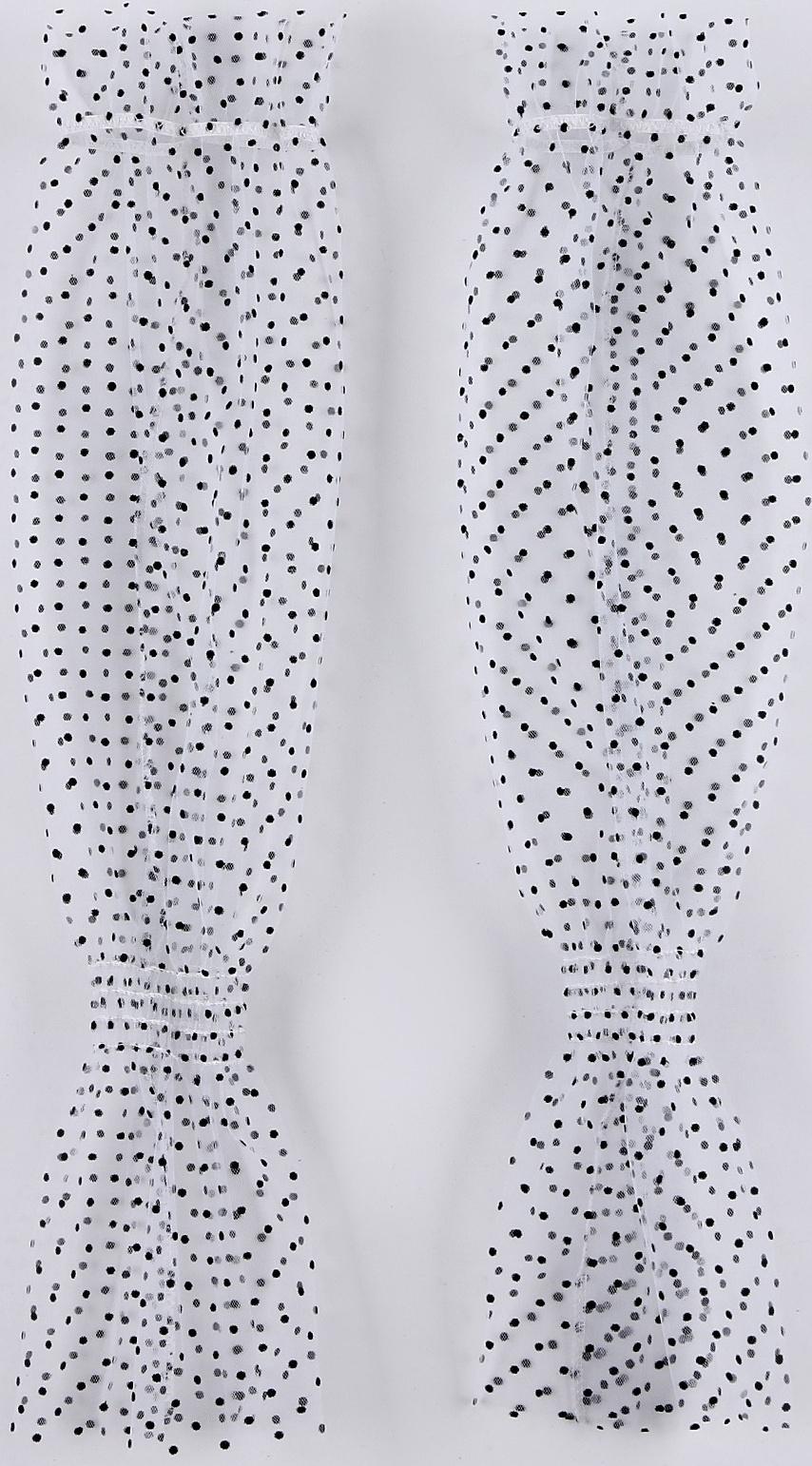 Карнавальный аксессуар перчатки-  нарукавники, цвет белый в горох