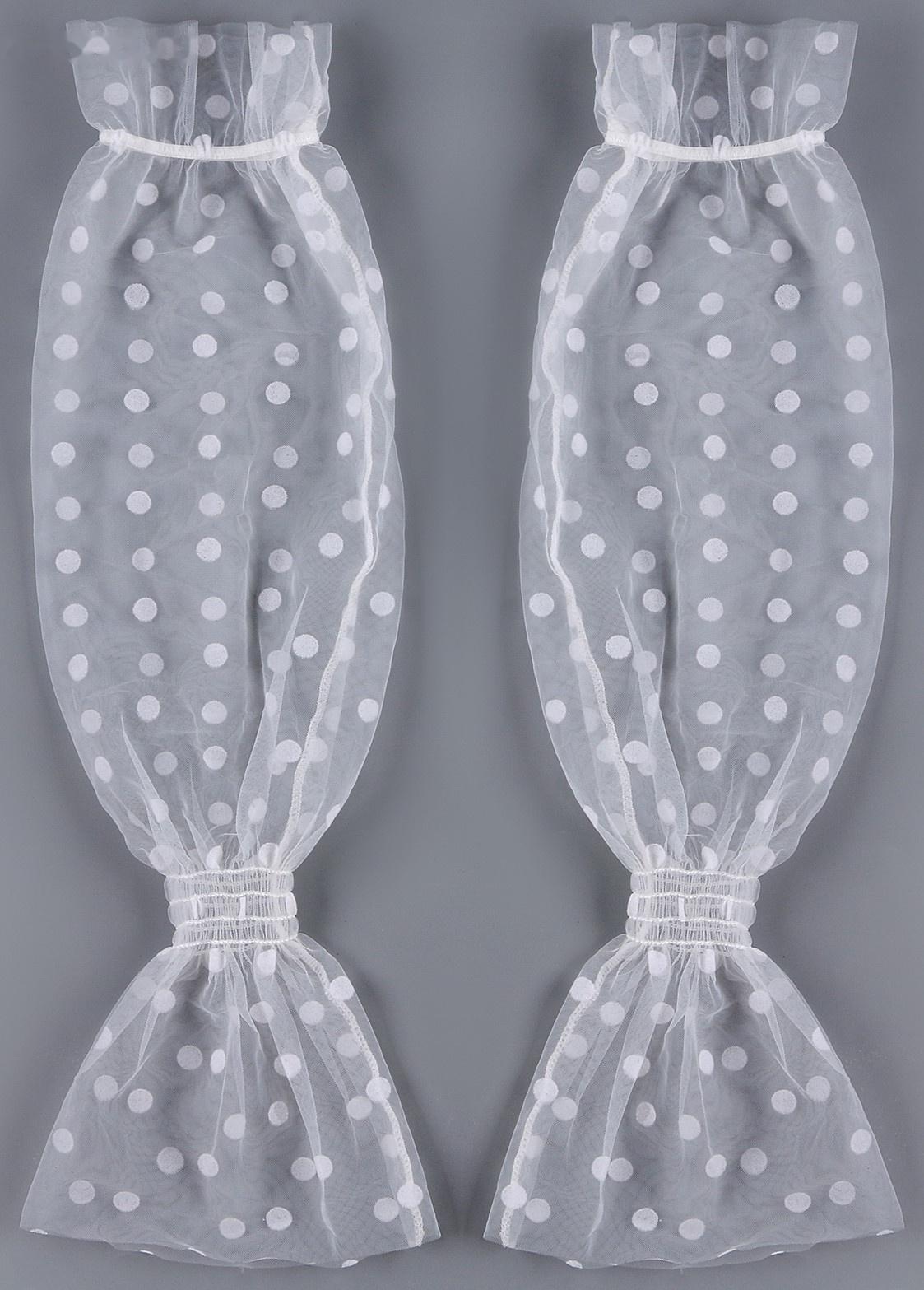 Карнавальный аксессуар перчатки - нарукавники, цвет белый в белый горох