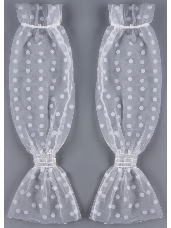 Карнавальный аксессуар перчатки - нарукавники, цвет белый в белый горох