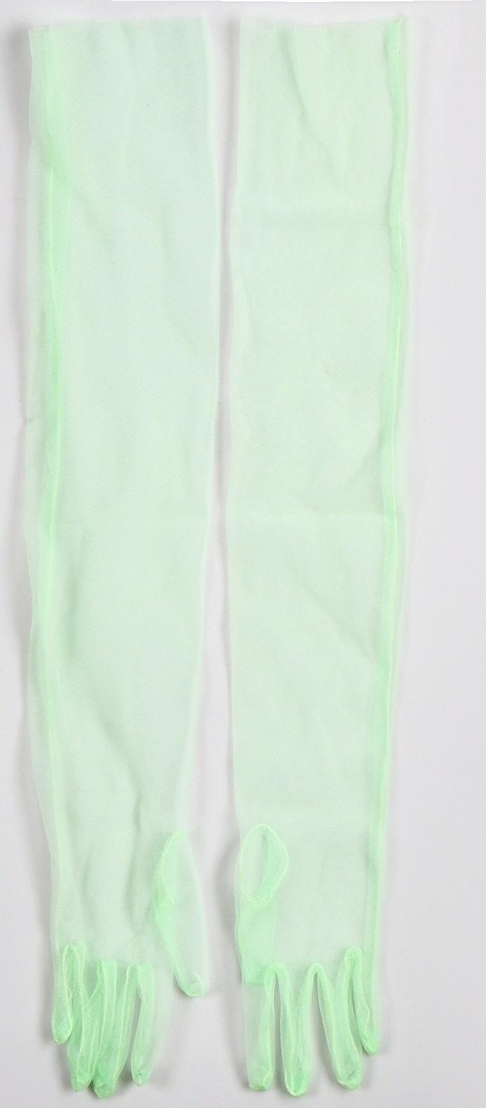 Карнавальный аксессуар- перчатки прозрачные, цвет зеленый