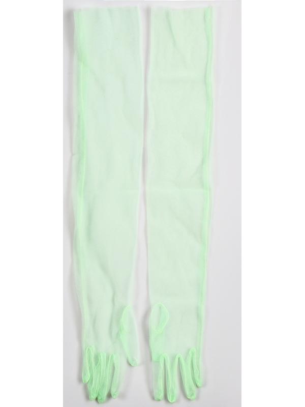 Карнавальный аксессуар- перчатки прозрачные, цвет зеленый