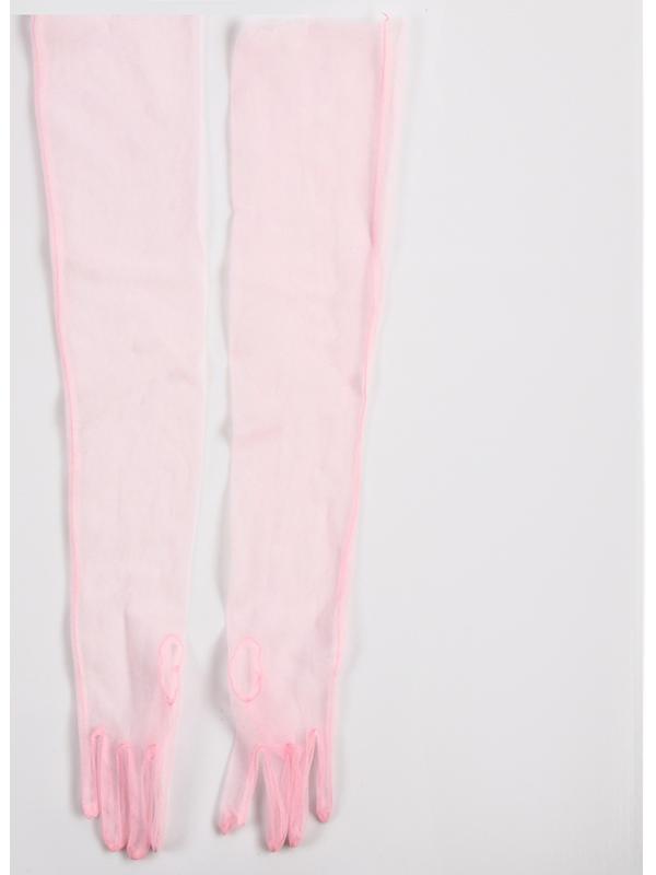 Карнавальный аксессуар- перчатки прозрачные, цвет розовый