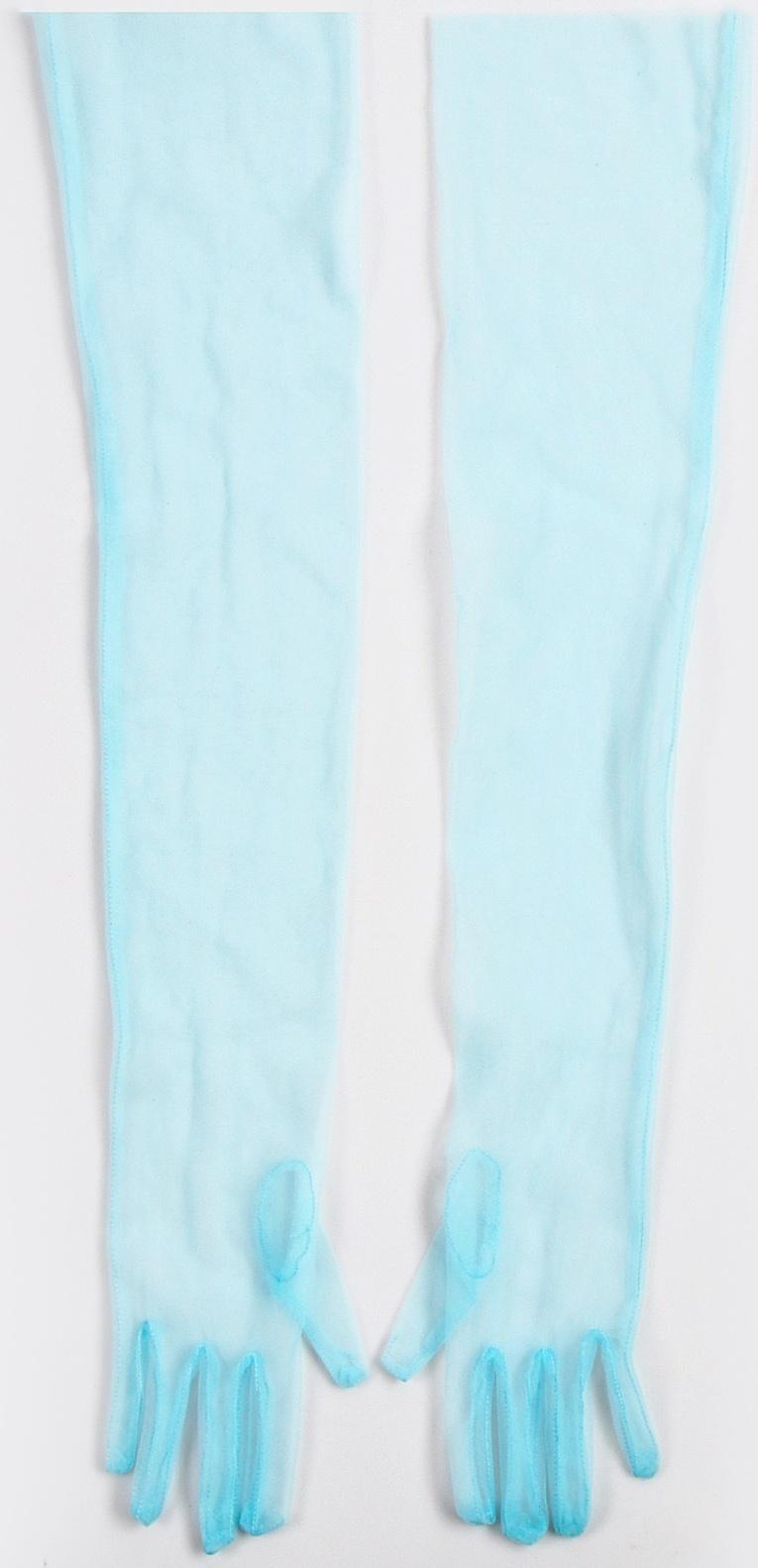 Карнавальный аксессуар- перчатки прозрачные, цвет синий