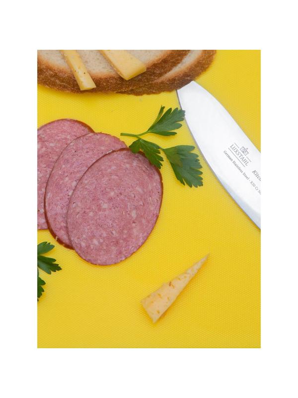 Доска разделочная 600х400х18 желтая, пластик мки307/2