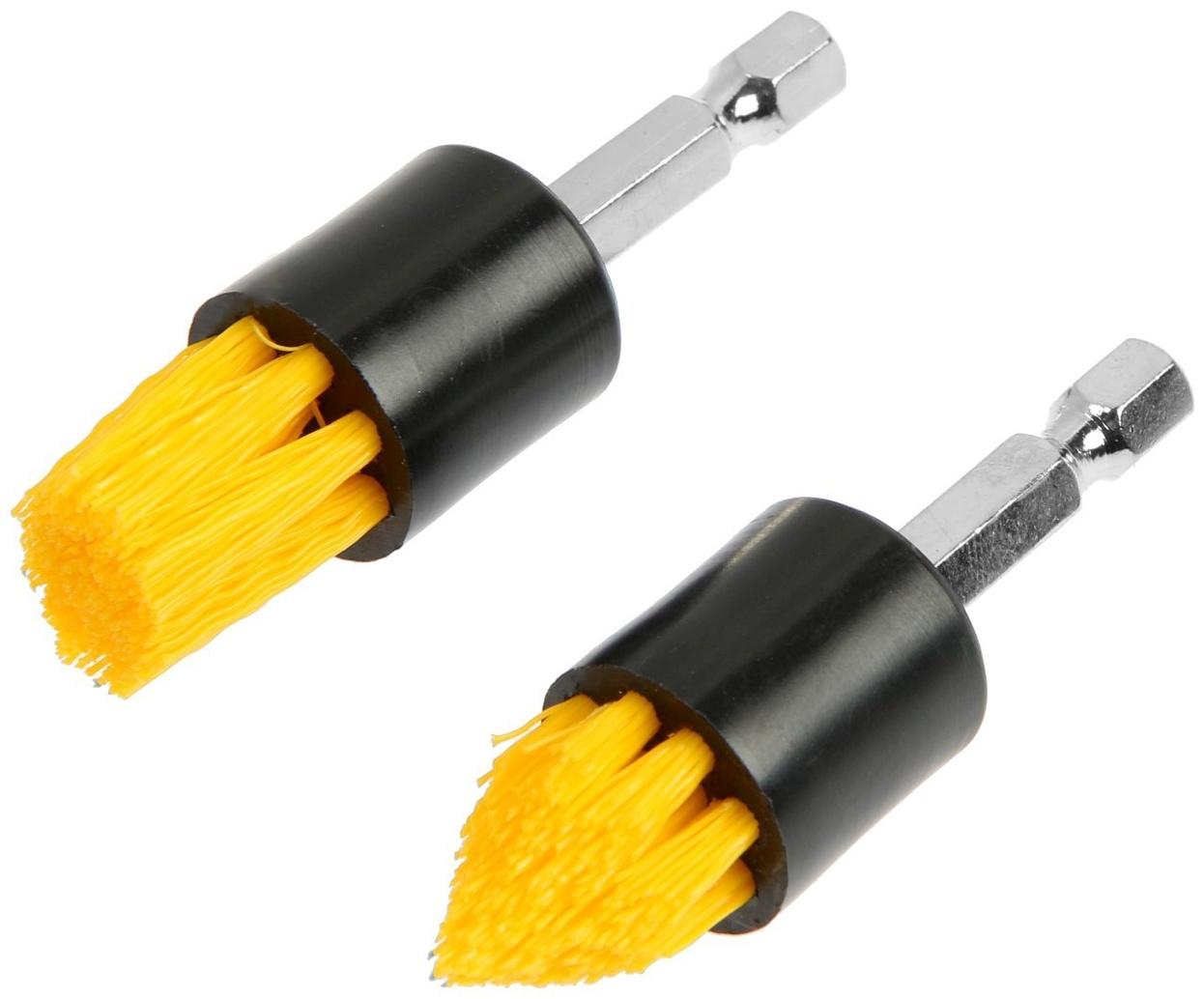Набор насадок щеток на шуруповерт ТУНДРА, d=18 мм, высота 19 мм, шестигранный хвостовик