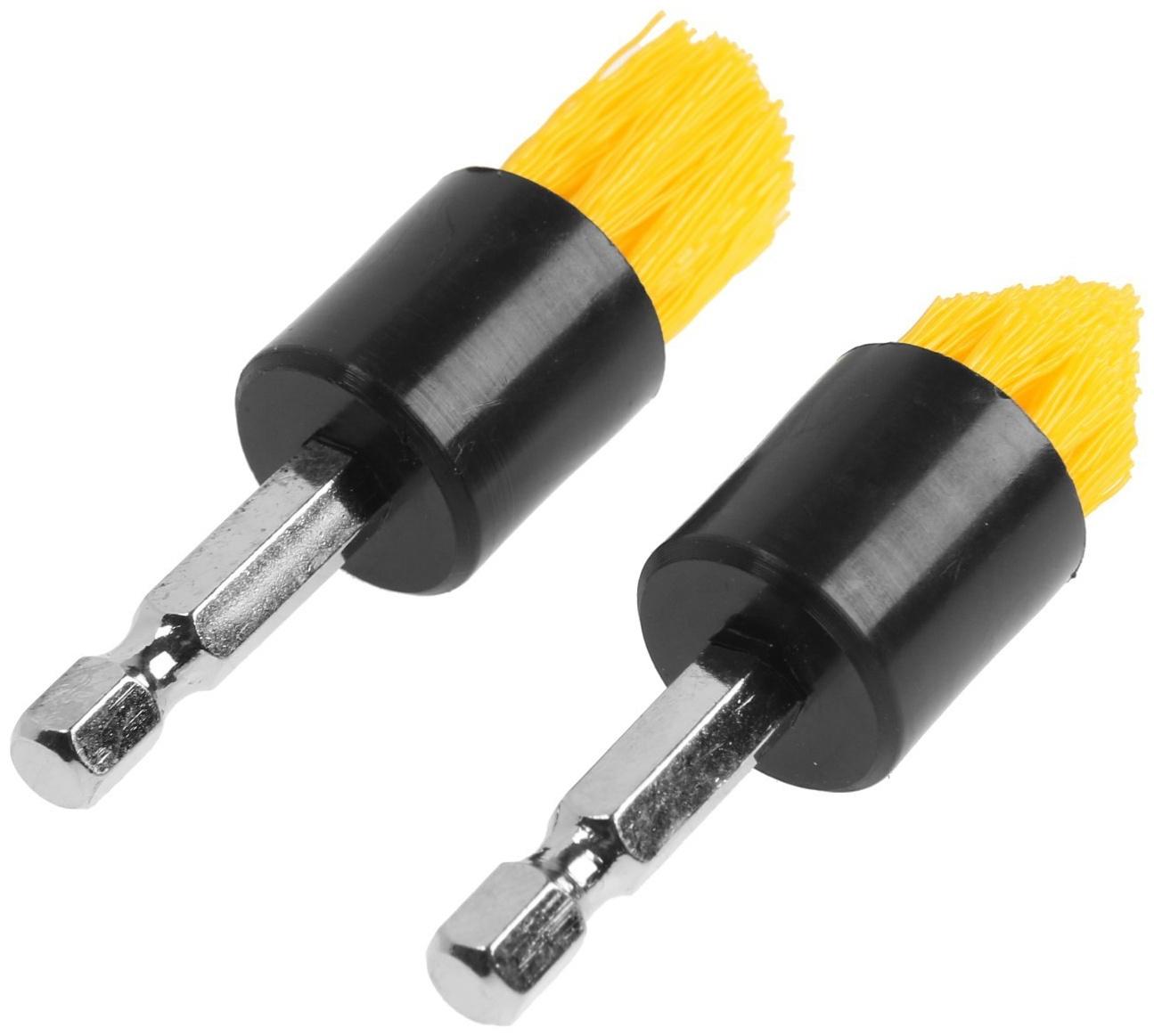 Набор насадок щеток на шуруповерт ТУНДРА, d=18 мм, высота 19 мм, шестигранный хвостовик