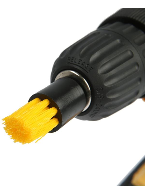 Набор насадок щеток на шуруповерт ТУНДРА, d=18 мм, высота 19 мм, шестигранный хвостовик