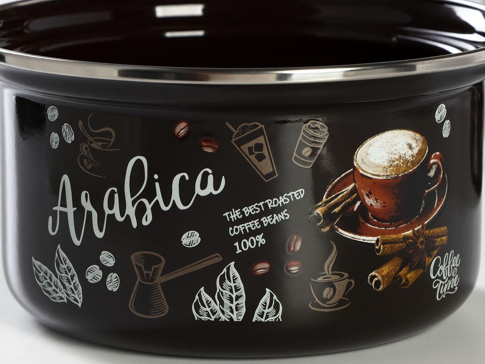 Набор салатников «Арабика», 3 предмета: 1 л, 1.9 л, 2.5 л, эмалированная сталь