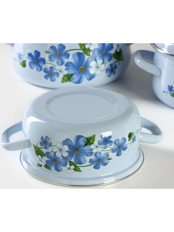 Набор кастрюль «Лён», 3 предмета: 2 л, 3 л, 4 л, эмалированная сталь