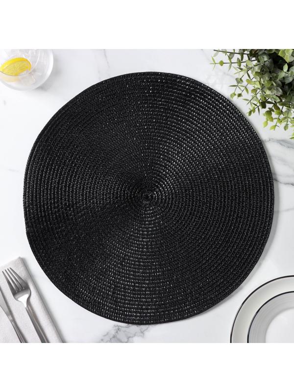 Салфетка сервировочная на стол Magistro «Глори», d=38 см, цвет чёрный