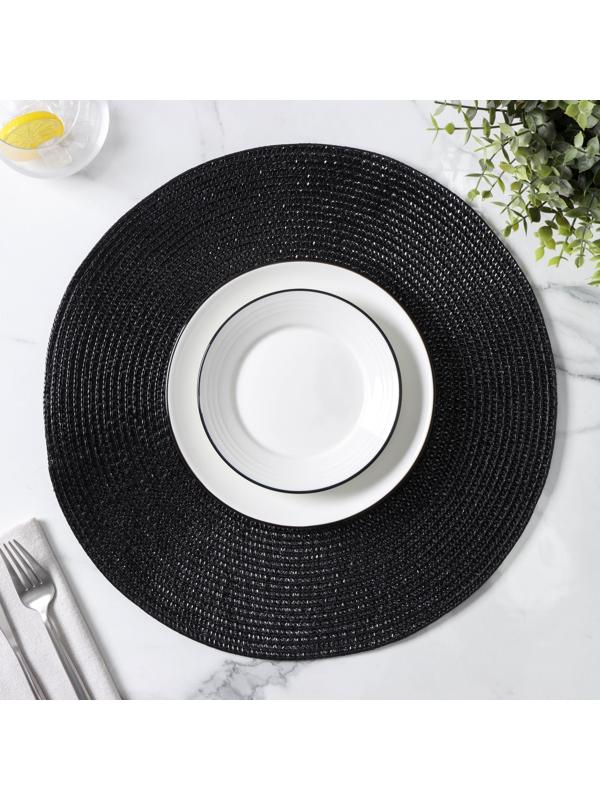 Салфетка сервировочная на стол Magistro «Глори», d=38 см, цвет чёрный