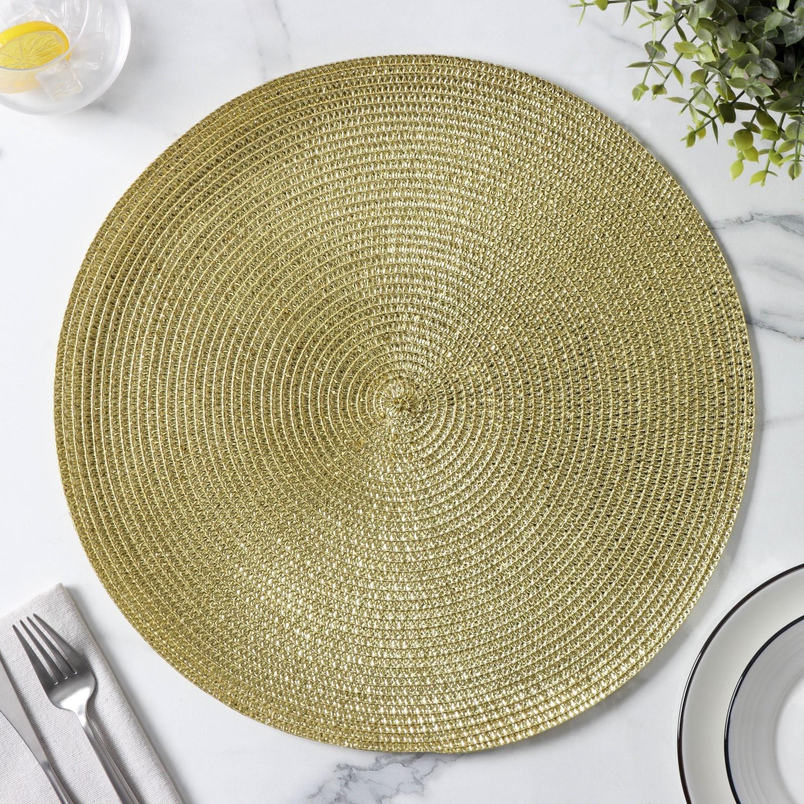 Салфетка сервировочная на стол Magistro «Глори», d=38 см, цвет золото