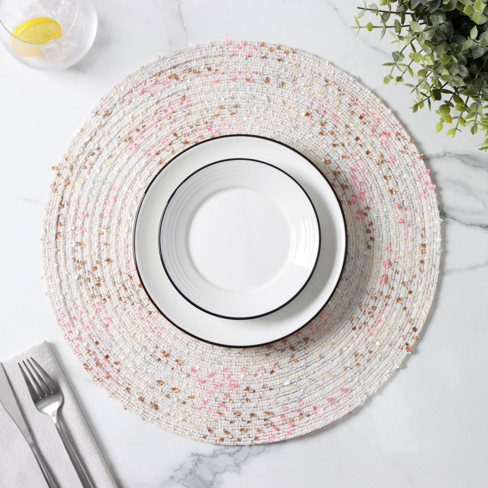 Салфетка сервировочная на стол Доляна «Серпантин», d=38 см, цвет белый