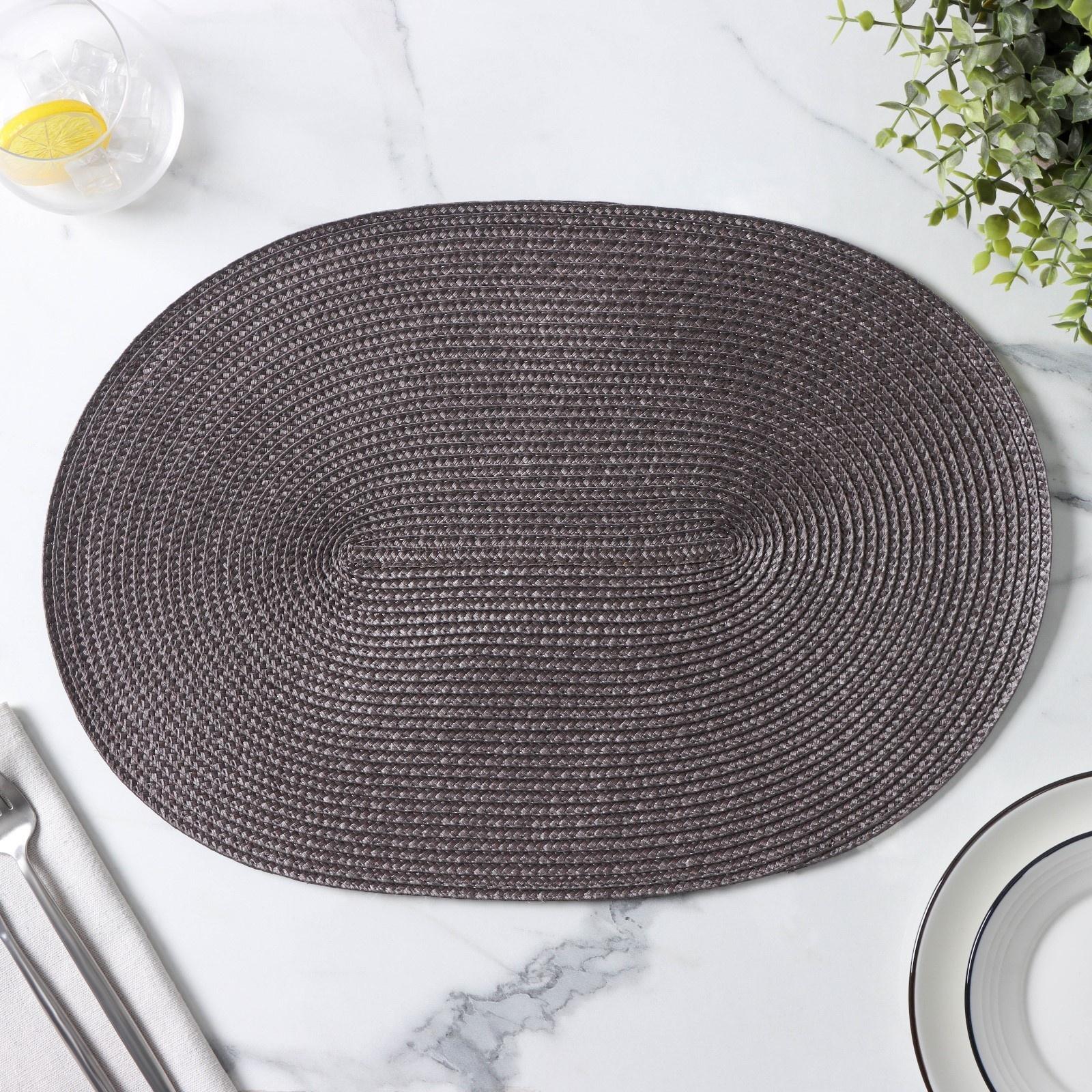 Салфетка сервировочная на стол Magistro «Лофт», 31×45 см, форма овал, цвет коричневый