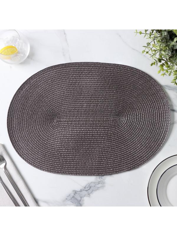 Салфетка сервировочная на стол Magistro «Лофт», 31×45 см, форма овал, цвет коричневый