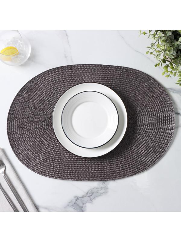 Салфетка сервировочная на стол Magistro «Лофт», 31×45 см, форма овал, цвет коричневый