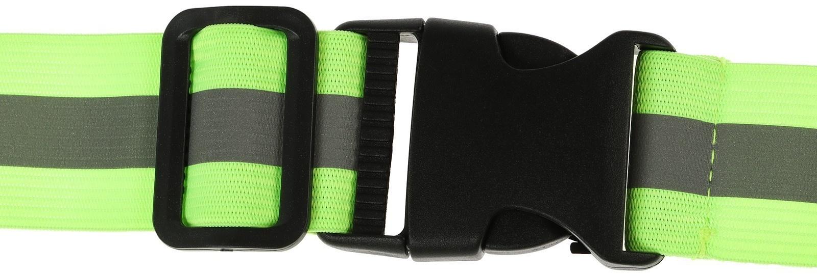 Пояс сигнальный, светоотражающий с регулируемым размером, эластичный, салатовый