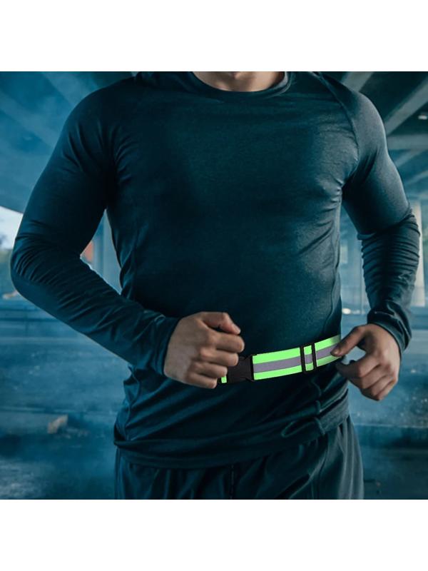 Пояс сигнальный, светоотражающий с регулируемым размером, эластичный, салатовый