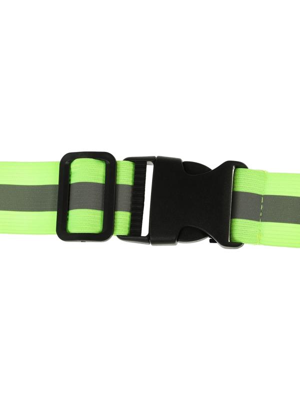 Пояс сигнальный, светоотражающий с регулируемым размером, эластичный, салатовый