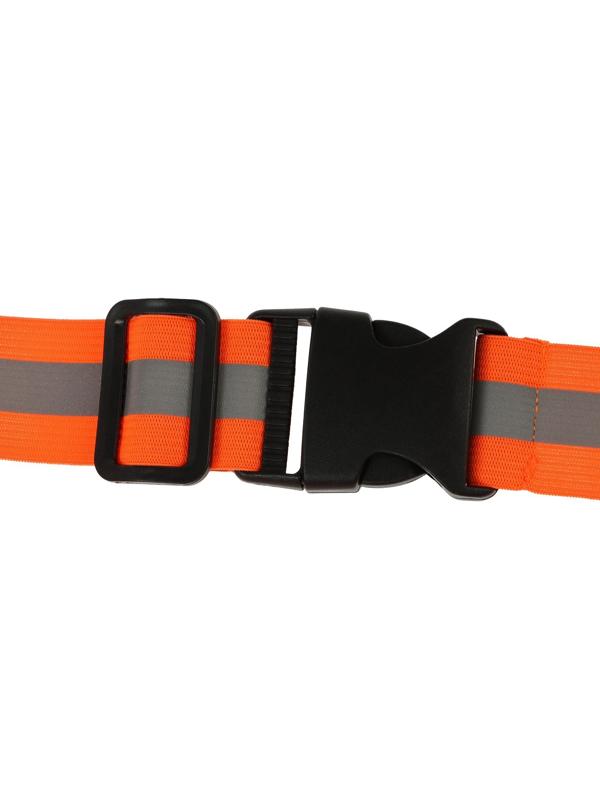 Пояс сигнальный, светоотражающий с регулируемым размером, эластичный, оранжевый