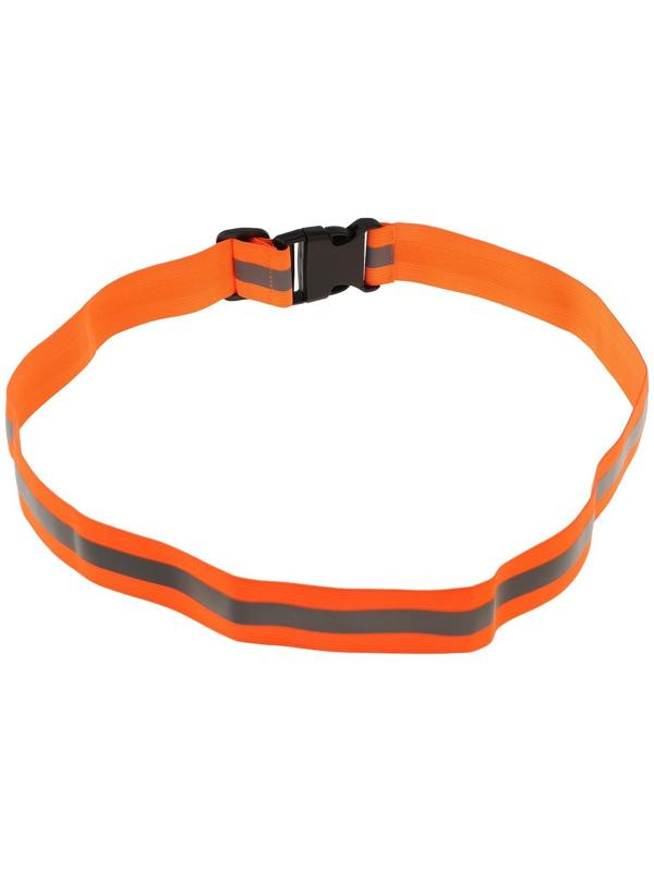 Пояс сигнальный, светоотражающий с регулируемым размером, эластичный, оранжевый