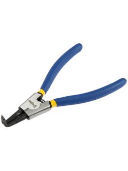 Съемник внешних стопорных колец ТУНДРА, изогнутые губки на разжим, 170 мм