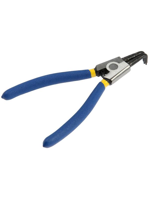 Съемник внешних стопорных колец ТУНДРА, изогнутые губки на разжим, 170 мм