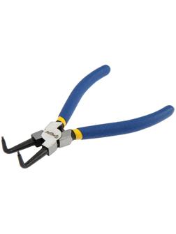 Съемник внутренних стопорных колец ТУНДРА, изогнутые губки на сжим, 170 мм