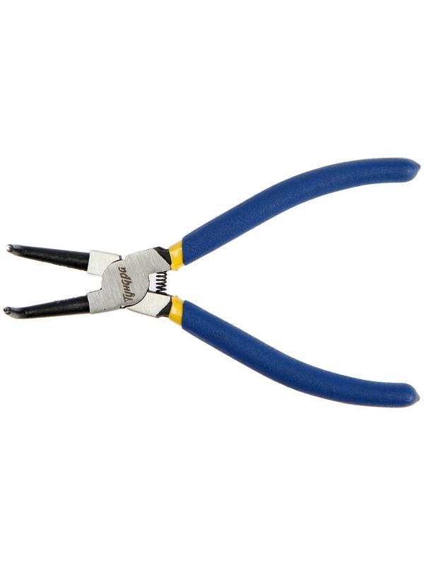 Съемник внутренних стопорных колец ТУНДРА, изогнутые губки на сжим, 170 мм