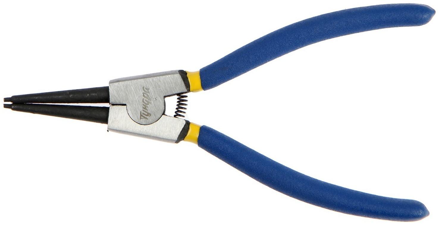 Съемник внешних стопорных колец ТУНДРА, прямые губки на разжим, 170 мм